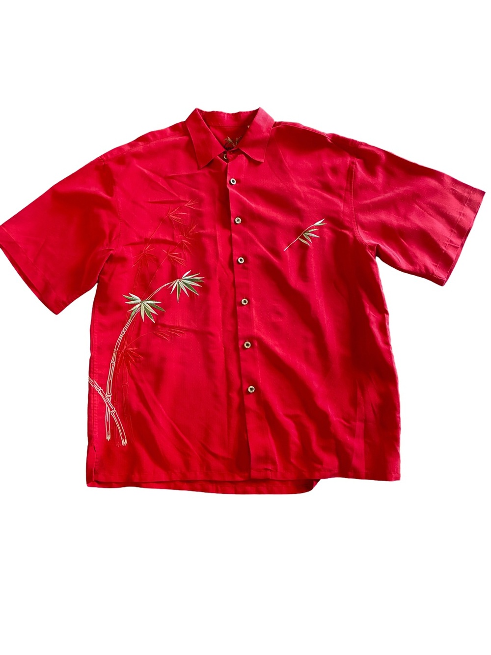Bamboo Cay Embroidered Camp Shirt | Red Island Resortwear Size Large 🌴